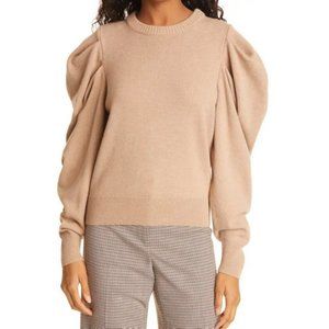 Ronny Kobo Danson Wool & Cashmere Sweater Sand Size Medium